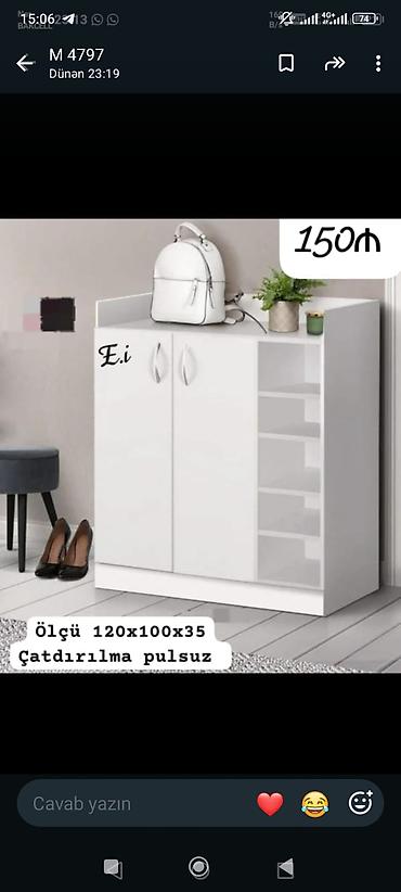 refli: Ağ rəngli çoxfunksiyalı dolab/komod - Daxili quruluş: 2 qapılı geniş — 1