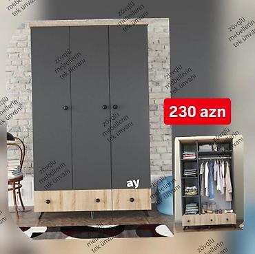 dolab satilir: Düz dolab, Yataq otağı üçün, Paltar üçün, 3 qapılı — 1