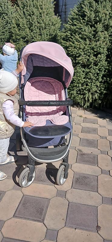 прогулочные коляски с надувными колесами: Коляска, Babystone, цвет - Розовый, Б/у, Самовывоз — 5