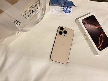 iphone macbook: IPhone 16 Pro, 128 GB, Desert Titanium, Face ID, Sənədlərlə — 1