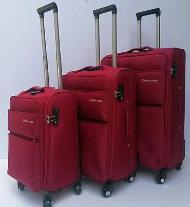 Putni koferi i torbe: Set kofera za putovanje – 3 komada, crvena boja - Brend: Reddy Wengie — 3