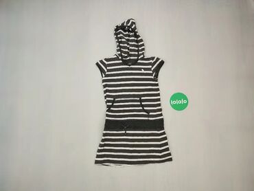 Sukienki: Sukienka, 7 lat, wzrost - 122 cm., wzór - Linia, kolor - Czarny, H&M