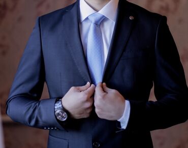 мужской льняной костюм: Костюм 4XL (EU 48), цвет - Черный
