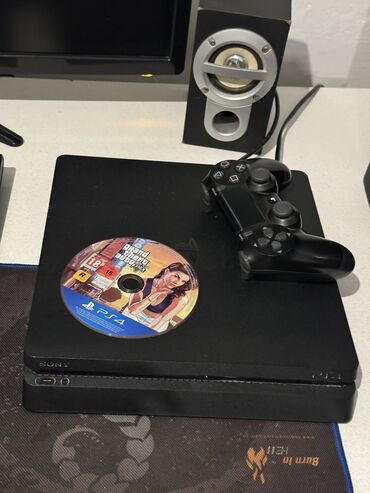 плейстейшен 4 цена бу бишкек: Продаю PS4 slim (12.00) В комплекте 1 джойстик Диск гта 5 Заводские