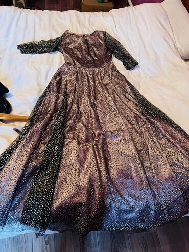 классическое платье: Вечернее платье, Классическое, Длинная модель, С рукавами, Стразы, 2XL (EU 44)