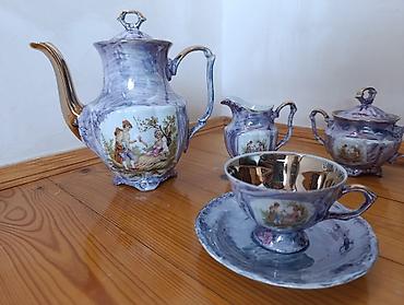 hədiyyə kart: Çay dəsti, rəng - Bənövşəyi, Farfor, 6 nəfərlik, Polşa — 1
