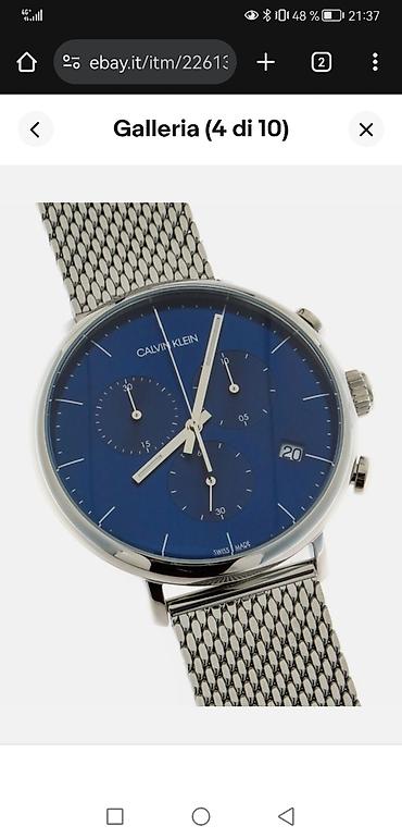 Кол сааттар: Классикалык сааттар саат, Calvin Klein, Швейцария, Суу өткөрбөөчү, Асыл нуска, Эркектердики, Колдонулган — 8