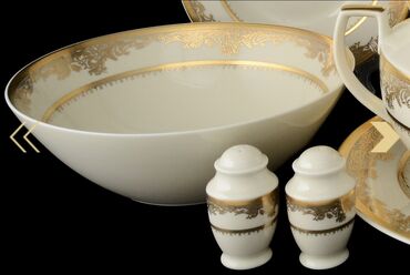 Nahar dəstləri və servizlər: Nahar dəsti, rəng - Qızılı, Farfor, 12 nəfərlik, Almaniya — 4