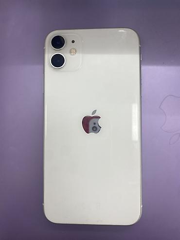 IPhone 11, Б/у, 128 ГБ, Белый, Защитное стекло, Чехол, 77 %