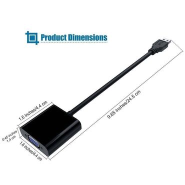мониторы портативные: Кабель адаптер USB 3.0 на VGA - внешний видео конвертер для