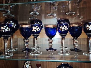 Digər dəstlər və servizlər: Bohem üslublu şüşə/büllur dəst - 3 ədəd kəsimli, ağır büllur — 4