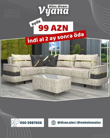 Divanlar: Künc divan, Yeni, Açılan, Bazalı, Parça, Çatdırılma yoxdur — 17