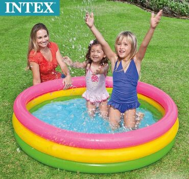 цены бассейна: Детский надувной бассейн Intex 56441 "Радуга" 147x33с Доставка по