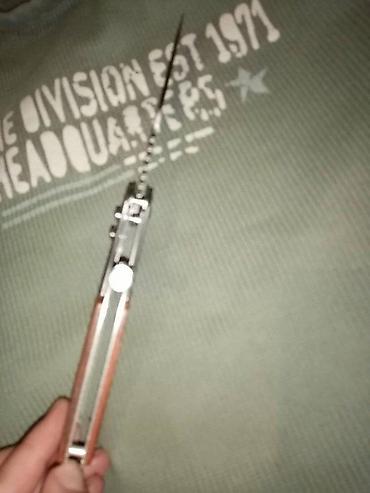 mini testera: LOVACKI NOZ PREKLOPNI NOV DRVENA DRSKA SA BATERIJSKOM LAMPOM | Cene — 6