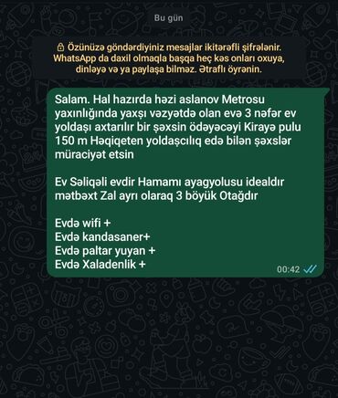 Həyət evləri və villalar: Həzi Aslanov metrosuna yaxın ərazidə yerləşən, səliqəli və geniş
