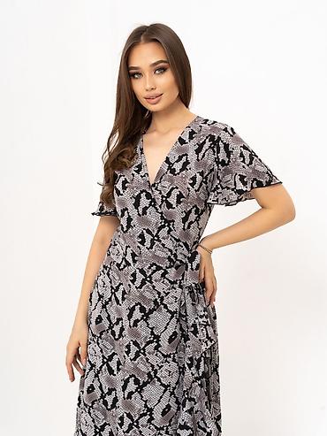 Повседневные платья: Повседневное платье, Made in KG, Лето, Длинная модель, Вискоза, На запах, Все размеры — 2