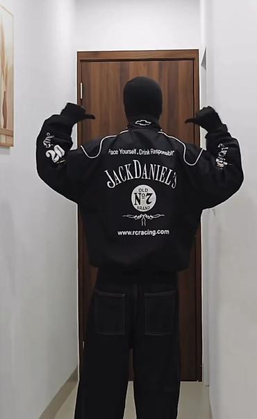 национальный пиджак: Гоночная куртка-бомбер Jack Daniel’s No.7 - Цвет: чёрный с — 3