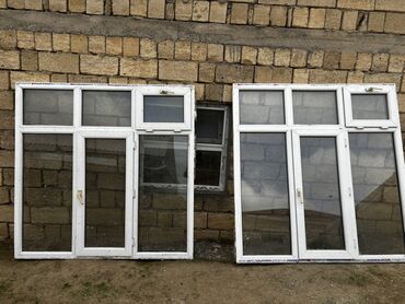 qapi ev: PVC pəncərə dəsti - 2 ədəd böyük plastik (PVC) pəncərə blokları - Hər
