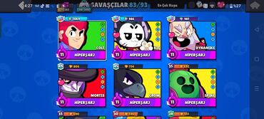 ucuz qulaqciqlar: Brawl stars Hesabı 83 karakter 30 k kupa