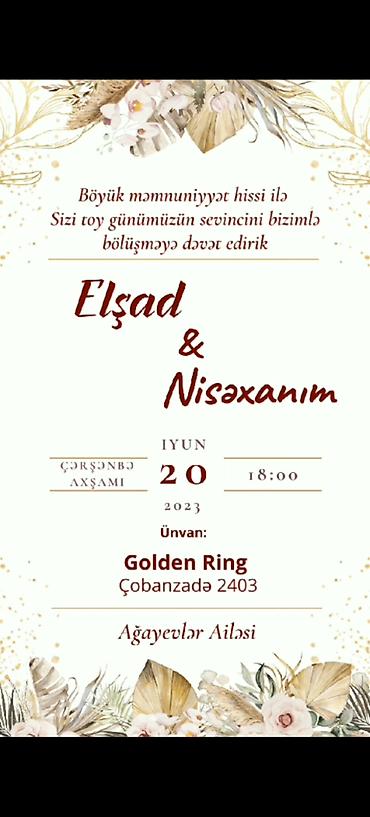 ad gunu ev dekoru: Məhsul: Fərdi toy dəvətnamələrinin hazırlanması və dizaynı — 5