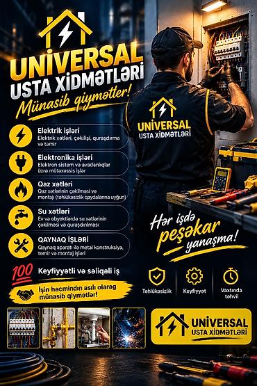 **Universal Usta Xidmətləri** Ev və obyektlər üçün müxtəlif texniki