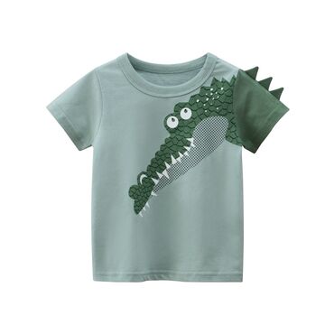 crop top majice za decu: Okrugli izrez, Kratak rukav, Životinje, 110-116