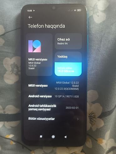 redmi not 12 256: Redmi 9A, 64 GB, rəng - Göy, Sensor, Barmaq izi — 1
