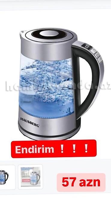 elektrik mallar: Elektrik çaydan Hausberg, 1.6 - 2 l, Yeni, Ödənişli çatdırılma, Ünvandan götürmə, Rayonlara çatdırılma — 1