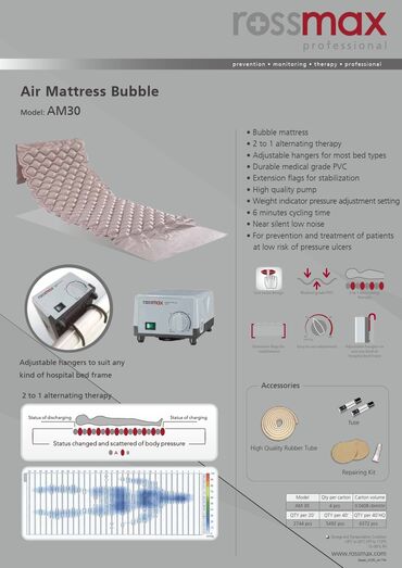 Digər tibbi məhsullar: Havalı yataq sistemi Rossmax AM30. Alternativ müalicə üsulu