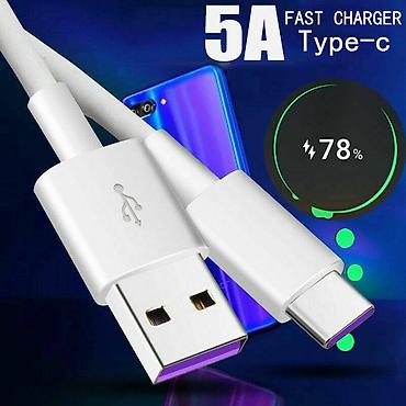 Kabellər: Type-c 5 amper usb kabel. 5-amper ötürməyə malik ağ və qara type-c — 1