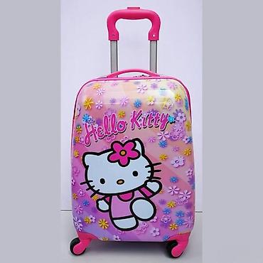 Rančevi, torbe i koferi: Dečji kofer Hello Kitty na točkiće - Dizajn: roze tvrda školjka sa — 1