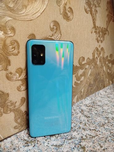 Samsung: Samsung Galaxy A51, 64 GB, rəng - Göy, Barmaq izi, İki sim kartlı, Face ID
