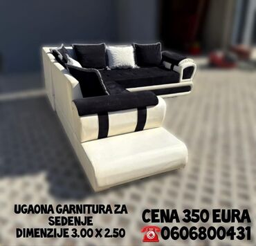 Ugaone garniture: Ugaona garnitura za sedenje Ugaona je od eko koze kombinacijom — 3