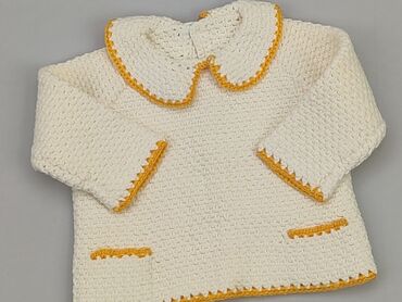biały sweterek do chrztu: Sweter, 0-3 m, stan - Bardzo dobry