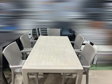 plastik stol stul: Новый, Прямоугольный стол, 6 стульев, Со стульями, Плетеный, Турция