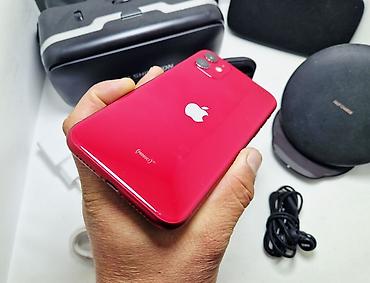 Apple iPhone: IPhone 11, Б/у, 64 ГБ, Красный, Наушники, 91 % — 2