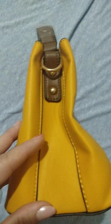 Torbe: Ženska torba – žuta sa braon detaljima - Model: tote/kanta torba sa — 6