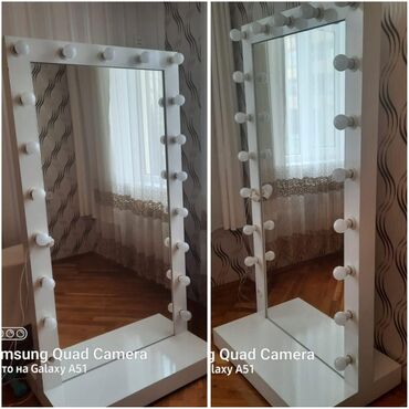 boydan guzgu: Güzgü Floor mirror, Kvadrat, Dekorativ, Şamdanla