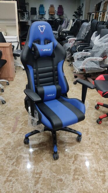 Ofis və oyun kresloları: Yeni, Təkərli, Qolları tənzimlənmir, Dəri — 6