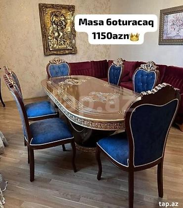 oyun stul: Qonaq otağı üçün, Yeni, Açılmayan, Oval masa, 6 stul — 1
