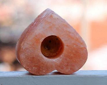 Sveće i svećnjaci: Masivni svećnjak od RUŽIČASTOG KAMENA u obliku Srca. Vintage, izuzetno — 7