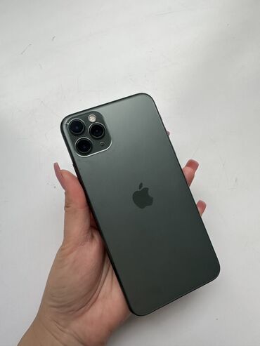 Apple iPhone: IPhone 11 Pro Max, Б/у, 512 ГБ, Alpine Green, Зарядное устройство, Защитное стекло, Чехол, 100 %
