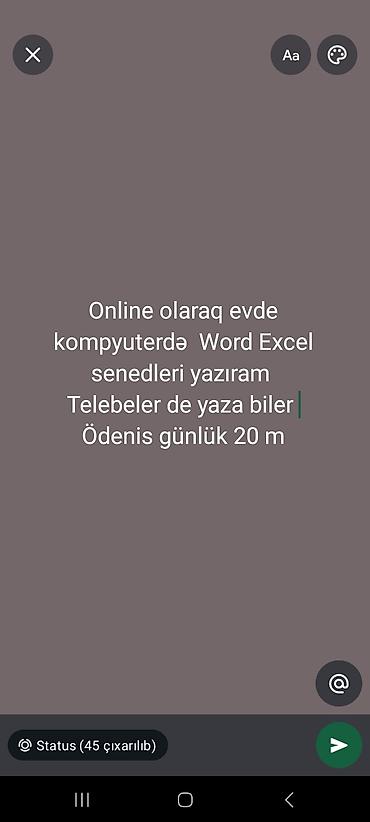 malyar isleri: Xidmət: Onlayn şəkildə evdən kompüterdə sənəd hazırlanması - — 1