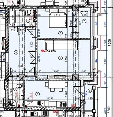 ск авангард: 2 комнаты, 75 м², Асанбай мкр Элитка, 5 этаж, ПСО (под самоотделку) — 5
