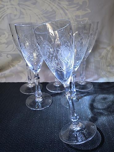 murano staklo: Lux kristal case za vino iz 60ih god,rucni rad Peill i Putzler — 5