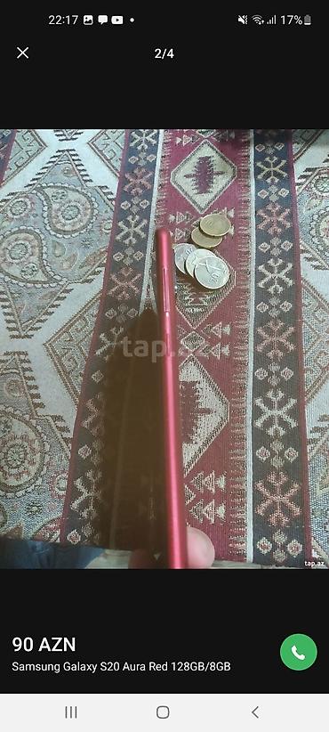 samsung laptop: Samsung Galaxy S20, 128 GB, rəng - Qırmızı, Qırıq — 2