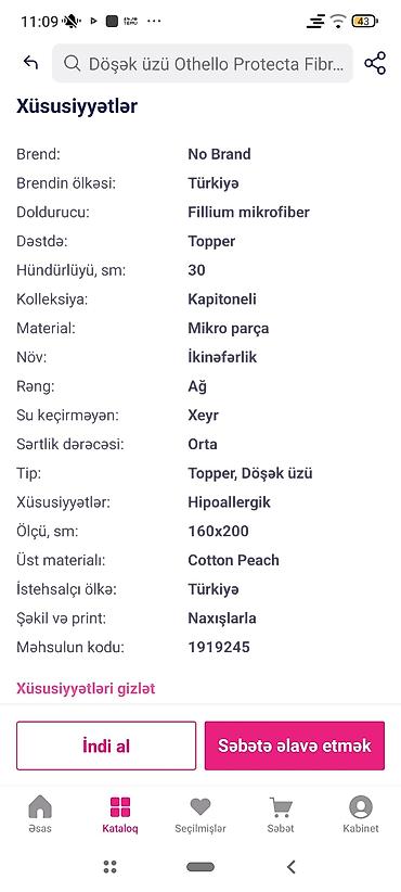 doşək uzu: İşlənmiş İki nəfərlik Döşək üzü — 3