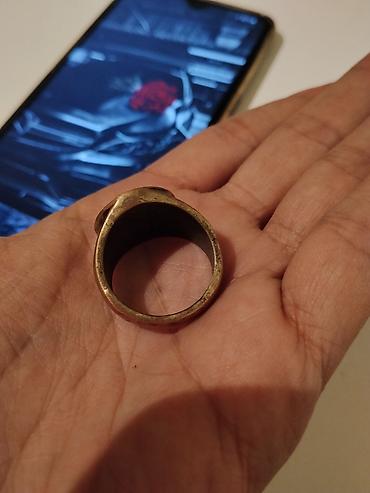 Bijuteriya: Kompas gülləsi dizaynlı kişi üzüyü - Material: metal ərinti (antik — 2