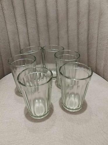 Stəkanlar, rəng - Ağ, Şüşə, 6 ədədli dəst, 250 ml