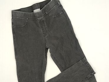 biale legginsy prazkowane: Jeans, H&M, 13 years, 152/158, condition - Very good
